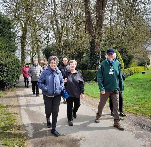 a group of people walking