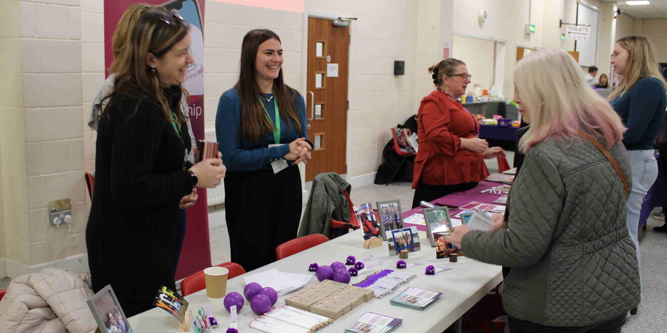 three women at an event